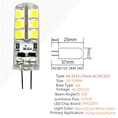 economico Luci LED bi-pin-10 pezzi ad alta luminosità g4 3w 24 smd 2835 260 lm bianco caldo / bianco freddo t lampadine decorative di mais ac / dc 12 v