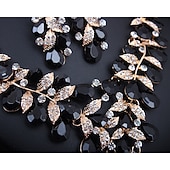 voordelige Sieradensets-Bruidssieradensets 1 set Kristal Strass Legering 1 Ketting Oorbellen Dames Uitspraak Kleurrijk Schattig Zin in hebben Bloem Onregelmatig Sieraden set Voor Bruiloft Feest