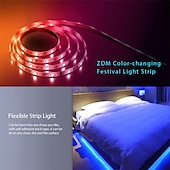economico Controllo a distanza-ZDM® mt 4x5 Set luci Strisce luminose RGB 600 LED SMD5050 10mm 1 telecomando da 44Keys 1Impostare la staffa di montaggio 1 set Colori primari Natale Capodanno Accorciabile Feste Auto-adesivo 12 V