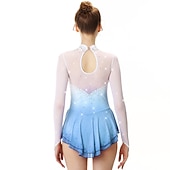 cheap Figure Skating Dresses-Figure Skating Dress Women's Girls' Ice Skating Dress Outfits Yan pink Golden yellow Violet Halo Dyeing Spandex Stretch Yarn Lace High Elasticity Professional Competition Skating Wear Handmade Fashion