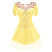 baratos Vestidos de Patinação Artística-Vestidos para Patinação Artística Mulheres Para Meninas Patinação no Gelo Vestidos Roupa Branco Leite Vermelho Escuro Amarelo e amarelo Elastano Elasticidade Alta Competição Roupa para Patinação