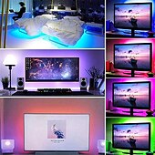 זול אורות רצועת USB-0.5 מ &#039; סרטי תאורת LED גמישים חוטי תאורה 15 נוריות 5050 SMD בקר מרחוק 24Keys 1set RGB + לבן חג מולד לשנה החדשה עמיד במים ניתן לחיתוך יו אס בי 5 V מופעל באמצעות USB