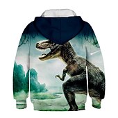 cheap Boy&#039;s 3D Animals-Kids Boys Girls Hoodie Pullover Cat Dinosaur Animal 3D Print Long Sleeve Kid Top Casual 2-12 Years Winter White Red Blue