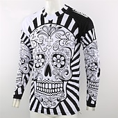 ieftine Tricouri pentru bărbați-Bărbați Jersey de ciclism Downhill Jersey Jachetă Dirt Bike Cranii Cu model Craniu de zahăr Manșon Lung Bicicletă Jerseu Topuri cu 3 buzunare spate Ciclism montan Ciclism stradal Termic cald