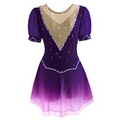 levne Šaty na krasobruslení-Šaty na bruslení Dámské Buz Pateni Šaty Narůžovělá Fialová Bílá / bílá Síťka Spandex Volnočasové sporty Trénink Soutěž Bruslařské oblečení Ručně vyrobeno Krátký rukáv Brusle / Štras