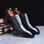 abordables Officiel-chaussures habillées classiques en cuir marron pour hommes - idéales pour les événements formels et les réunions d&#039;affaires