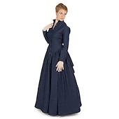 economico Vestiti-Abito Vittoriano Abito da Ballo 1910 Lunghezza al pavimento Lunghezza lunga Vestito Costume da festa Abito da Ballo Taglie Forti Duchessa Taglie Forti Tinta unica Abito da ballo Girocollo Senza Spalle