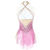 abordables Vestidos de Patinaje Artístico-Vestido de patinaje artístico Mujer Chica Patinaje Sobre Hielo Vestidos Accesorios Púrpula Claro Rosado morado Amarillo y amarillo Espalda Abierta Licra Microelástico Entrenamiento Ropa de Patinaje