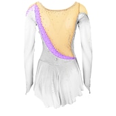 ieftine Rochii de patinaj artistic-Rochie de Patinaj Artistic Pentru femei Fete Πατινάζ στο πάγο Rochii Ținute Yan roz Violet Alb / Alb Deschide Înapoi Spandex Înaltă Elasticitate Antrenament Ținută Patinaj Confecționat Manual Mat
