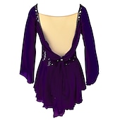 abordables Robes de Patinage Artistique-Robe de Patinage Artistique Femme Fille Patinage Robes Tenue Rose clair Blanc / Blanc Jaune et jaune Dos ouvert Spandex Micro-élastique Entraînement Tenue de Patinage Fait à la main Classique Cristal