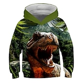 billiga Pojkens 3D-djur-Pojkar 3D Grafisk 3D-utskrift Huvtröja och sweatshirt Pullover Långärmad 3D-tryck Aktiv Streetwear Barn Småbarn 3-12 år