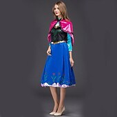 billige Voksenkostymer-Anna Kjoler Drakter Maskerade Jul søt stil Fest Film-Cosplay for Dame Voksne Jul Karneval Maskerade