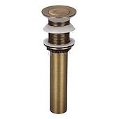 cheap Pop Up Drains-Brass Pop Up Sink Drain Stopper with Overflow Bathroom Faucet Vessel Vanity Sink Drainer