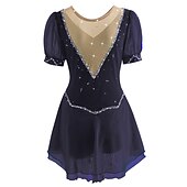 levne Šaty na krasobruslení-Šaty na bruslení Dámské Buz Pateni Šaty Narůžovělá Fialová Bílá / bílá Síťka Spandex Volnočasové sporty Trénink Soutěž Bruslařské oblečení Ručně vyrobeno Krátký rukáv Brusle / Štras