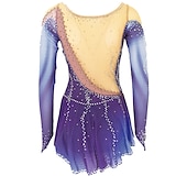 ieftine Rochii de patinaj artistic-Rochie de Patinaj Artistic Pentru femei Fete Πατινάζ στο πάγο Rochii Ținute Yan roz Violet Alb / Alb Deschide Înapoi Spandex Înaltă Elasticitate Antrenament Ținută Patinaj Confecționat Manual Mat