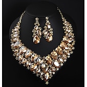 preiswerte Schmucksets-Brautschmuck-Sets 1 Set Kristall Strass Aleación 1 Halskette Ohrringe Damen Erklärung Mehrfarbig Niedlich Schick Birne Unregelmässig Schmuck-Set Für Party Hochzeit