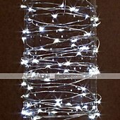 ieftine Acumulatoare-5m seturi de lumini siruri de lumini 50 led-uri smd 0603 1 telecomandă cu 13 taste 1 set alb cald alb multicolor Crăciun revelion petrecere rezistent la apă decorativ aa alimentat cu baterii