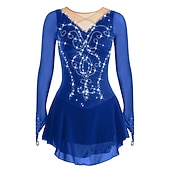 Недорогие Платья для фигурного катания-Платье для фигурного катания Жен. Девочки Катание на коньках Платья Белый Черный Красный Открытая спина Сетка Спандекс Эластичность Учебный Соревнование Одежда для фигурного катания Ручная работа