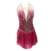 abordables Vestidos de Patinaje Artístico-Vestido de patinaje artístico Mujer Chica Patinaje Sobre Hielo Vestidos Accesorios Púrpula Claro Rosado morado Amarillo y amarillo Espalda Abierta Licra Microelástico Entrenamiento Ropa de Patinaje