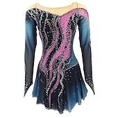 ieftine Rochii de patinaj artistic-Rochie de Patinaj Artistic Pentru femei Fete Πατινάζ στο πάγο Rochii Ținute Yan roz Violet Alb / Alb Deschide Înapoi Spandex Înaltă Elasticitate Antrenament Ținută Patinaj Confecționat Manual Mat