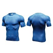 billiga aktiva t-shirts och tankar för män-Herr Kompressionströja T-shirt för jogging Kortärmad T-shirt Sommar Andningsfunktion Snabb tork Fuktabsorberande Kondition Gymträning Löpning Sportkläder Sportkläder 3D Print Svart Vit Röd