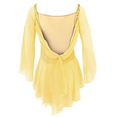 abordables Robes de Patinage Artistique-Robe de Patinage Artistique Femme Fille Patinage Robes Tenue Rose clair Blanc / Blanc Jaune et jaune Dos ouvert Spandex Micro-élastique Entraînement Tenue de Patinage Fait à la main Classique Cristal