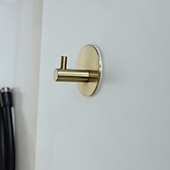 economico Set di accessori da bagno-Porta carta igienica&amp;amp; Set di 2 ganci da parete accessori da bagno autoadesivi per montaggio a parete in acciaio inossidabile (nero / dorato / argentato)