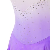 cheap Figure Skating Dresses-Figure Skating Dress Women's Girls' Ice Skating Dress Outfits Yan pink Golden yellow Violet Halo Dyeing Spandex Stretch Yarn Lace High Elasticity Professional Competition Skating Wear Handmade Fashion