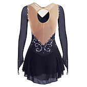 Недорогие Платья для фигурного катания-Платье для фигурного катания Жен. Девочки Катание на коньках Платья Белый Черный Красный Открытая спина Сетка Спандекс Эластичность Учебный Соревнование Одежда для фигурного катания Ручная работа