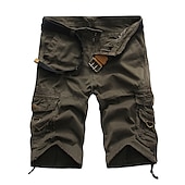 olcso Klasszikus-Férfi Rövidnadrágok Camo Shorts Planinarske kratke hlače Többzsebes Sima Álcázás Térdhossz Utcai sikk Fekete Katonai zöld Mikroelasztikus