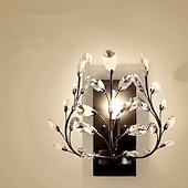 economico Lampade da parete in cristallo-lampada da parete a testa singola country americano lampada da parete comodino camera da letto in stile europeo soggiorno lampada da parete in cristallo creativo retrò candela di ferro
