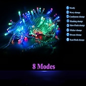 preiswerte Stecker Lichterketten-st. Patrick&#039;s Day Lights 10m flexible LED-Lichtleisten Lichtsets Lichterketten 100 LEDs 1pc warmweiß weiß rot Weihnachten Neujahr wasserdicht Party dekorativ 220-240 V 110-120 V