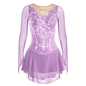 Недорогие Платья для фигурного катания-Платье для фигурного катания Жен. Девочки Катание на коньках Платья Белый Черный Красный Открытая спина Сетка Спандекс Эластичность Учебный Соревнование Одежда для фигурного катания Ручная работа