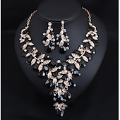 voordelige Sieradensets-Bruidssieradensets 1 set Kristal Strass Legering 1 Ketting Oorbellen Dames Uitspraak Kleurrijk Schattig Zin in hebben Bloem Onregelmatig Sieraden set Voor Bruiloft Feest