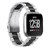 זול להקות שעונים של Fitbit-רצועת מתכת 1 יחידה עבור fitbit versa 2/versa/versa lite מהדורת החלפת רצועת פלדת אל חלד מוצקה צמיד עסקי תואם לשעון חכם fitbit versa