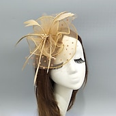 preiswerte Faszinator-Fascinators Kentucky Derby Hut Kopfbedeckung Federn Netz Fischerhut Hochzeit besonderer Anlass Damentag Melbourne Cup Cocktail mit Federn Rüschen Kopfbedeckung Kopfbedeckung
