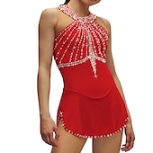 cheap Figure Skating Dresses-Figure Skating Dress Women&#039;s Girls&#039; Ice Skating Dress Black White Pink Open Back Mesh Spandex High Elasticity Training Competition Skating Wear Crystal / Rhinestone Sleeveless Ice Skating Figure