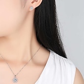 cheap Jewelry Sets-Jewelry Set Necklace For Women&#039;s Synthetic Diamond Moissanite Party Wedding Birthday Crystal Cubic Zirconia Solitaire Round Cut Halo / Earrings / Bracelet / Ring / Gift / Casual