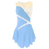 levne Šaty na krasobruslení-Šaty na bruslení Dámské Dívčí Buz Pateni Šaty Úbory Fialová Tmavě červená Prašná růže Spandex Lehce elastické Trénink Bruslařské oblečení Klasický Křišťál a napodobenina Bez rukávů Bruslen