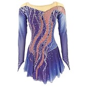 ieftine Rochii de patinaj artistic-Rochie de Patinaj Artistic Pentru femei Fete Πατινάζ στο πάγο Rochii Ținute Yan roz Violet Alb / Alb Deschide Înapoi Spandex Înaltă Elasticitate Antrenament Ținută Patinaj Confecționat Manual Mat