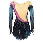 ieftine Rochii de patinaj artistic-Rochie de Patinaj Artistic Pentru femei Fete Πατινάζ στο πάγο Rochii Ținute Yan roz Violet Alb / Alb Deschide Înapoi Spandex Înaltă Elasticitate Antrenament Ținută Patinaj Confecționat Manual Mat