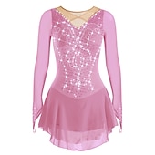 Недорогие Платья для фигурного катания-Платье для фигурного катания Жен. Девочки Катание на коньках Платья Белый Черный Красный Открытая спина Сетка Спандекс Эластичность Учебный Соревнование Одежда для фигурного катания Ручная работа