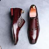abordables Officiel-chaussures habillées classiques en cuir marron pour hommes - idéales pour les événements formels et les réunions d&#039;affaires