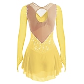 Недорогие Платья для фигурного катания-Платье для фигурного катания Жен. Девочки Катание на коньках Платья Белый Черный Красный Открытая спина Сетка Спандекс Эластичность Учебный Соревнование Одежда для фигурного катания Ручная работа