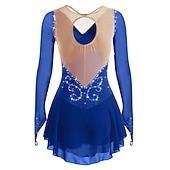 Недорогие Платья для фигурного катания-Платье для фигурного катания Жен. Девочки Катание на коньках Платья Белый Черный Красный Открытая спина Сетка Спандекс Эластичность Учебный Соревнование Одежда для фигурного катания Ручная работа