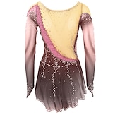 ieftine Rochii de patinaj artistic-Rochie de Patinaj Artistic Pentru femei Fete Πατινάζ στο πάγο Rochii Ținute Yan roz Violet Alb / Alb Deschide Înapoi Spandex Înaltă Elasticitate Antrenament Ținută Patinaj Confecționat Manual Mat