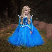 abordables Disfraces de niñas-Semana del Libro 2026 Reina de las nieves Cenicienta Princesa Aurora Vestidos Vestido de niña de las flores Enagua de línea A vestido de vacaciones for Chica Niños Navidad Mascarada Semana del Libro