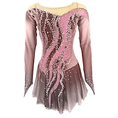 ieftine Rochii de patinaj artistic-Rochie de Patinaj Artistic Pentru femei Fete Πατινάζ στο πάγο Rochii Ținute Yan roz Violet Alb / Alb Deschide Înapoi Spandex Înaltă Elasticitate Antrenament Ținută Patinaj Confecționat Manual Mat