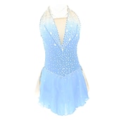 abordables Vestidos de Patinaje Artístico-Vestido de patinaje artístico Mujer Chica Patinaje Sobre Hielo Vestidos Accesorios Púrpula Claro Rosado morado Amarillo y amarillo Espalda Abierta Licra Microelástico Entrenamiento Ropa de Patinaje