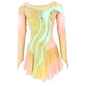 ieftine Rochii de patinaj artistic-Rochie de Patinaj Artistic Pentru femei Fete Πατινάζ στο πάγο Rochii Ținute Yan roz Violet Alb / Alb Deschide Înapoi Spandex Înaltă Elasticitate Antrenament Ținută Patinaj Confecționat Manual Mat